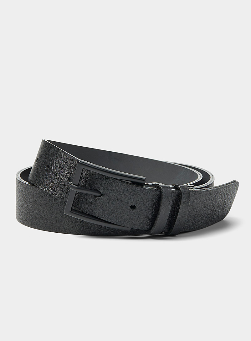 Le 31 Black Matte-buckle belt for men