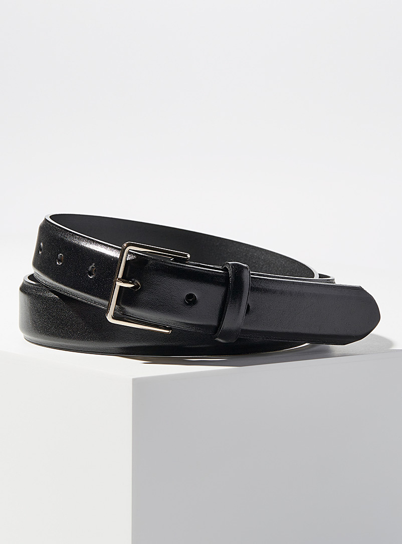 Le 31 Black Minimalist leather belt for men