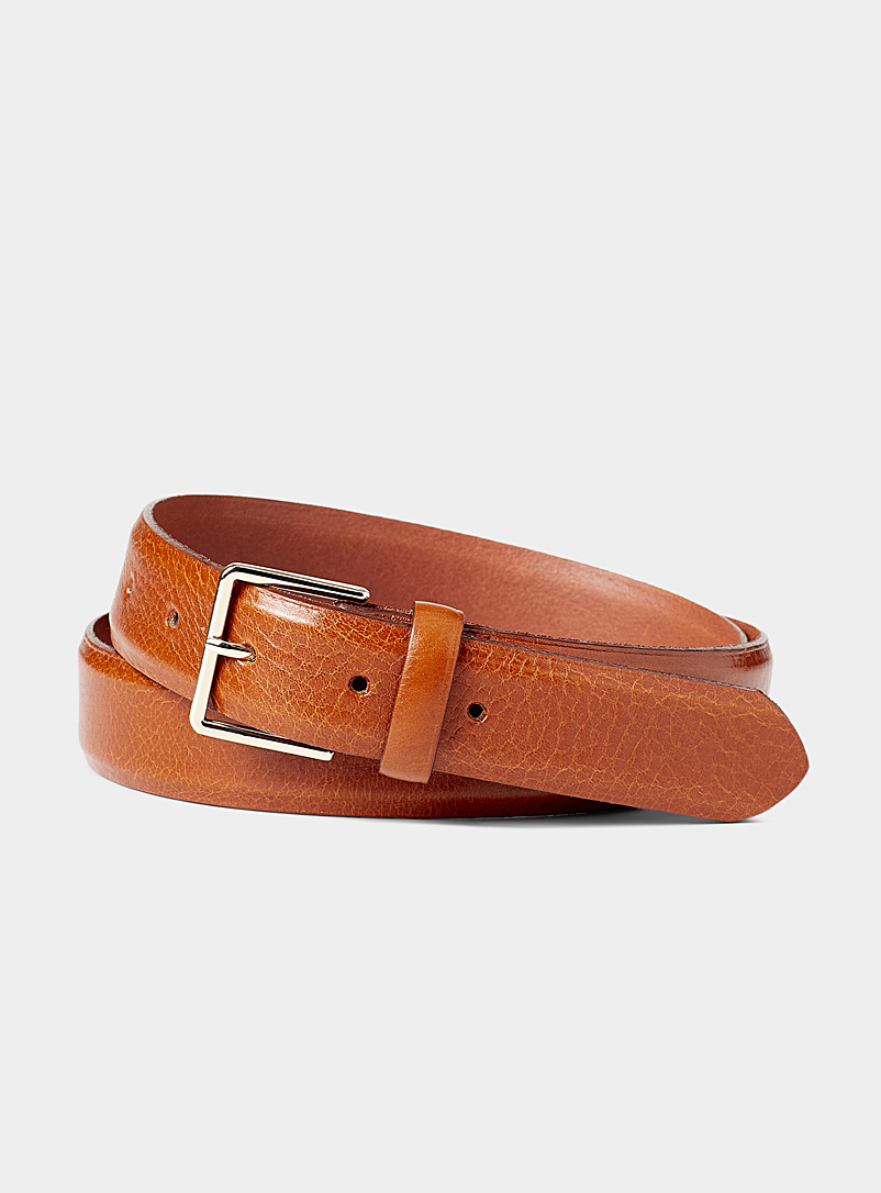 Le 31 Fawn Fine buckle Italian leather belt for men