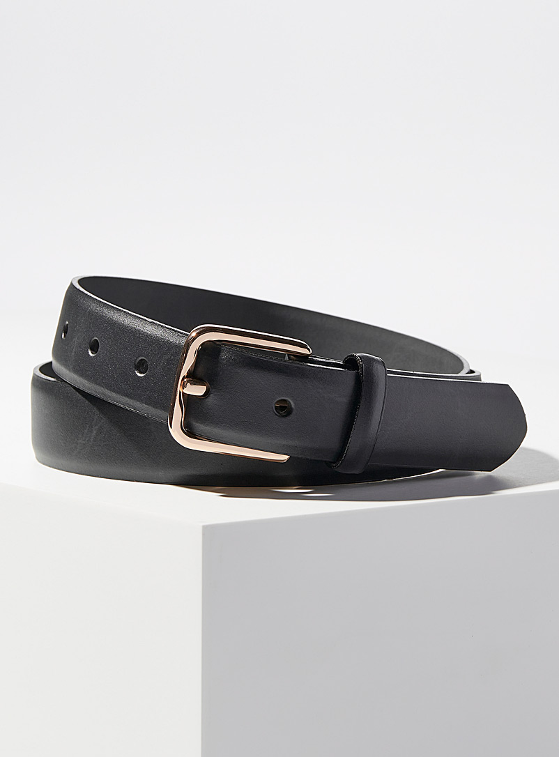 Le 31 Black Matte black recycled leather belt for men