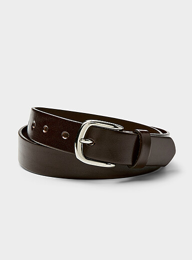 Simons Patterned Brown Essential leather belt for women