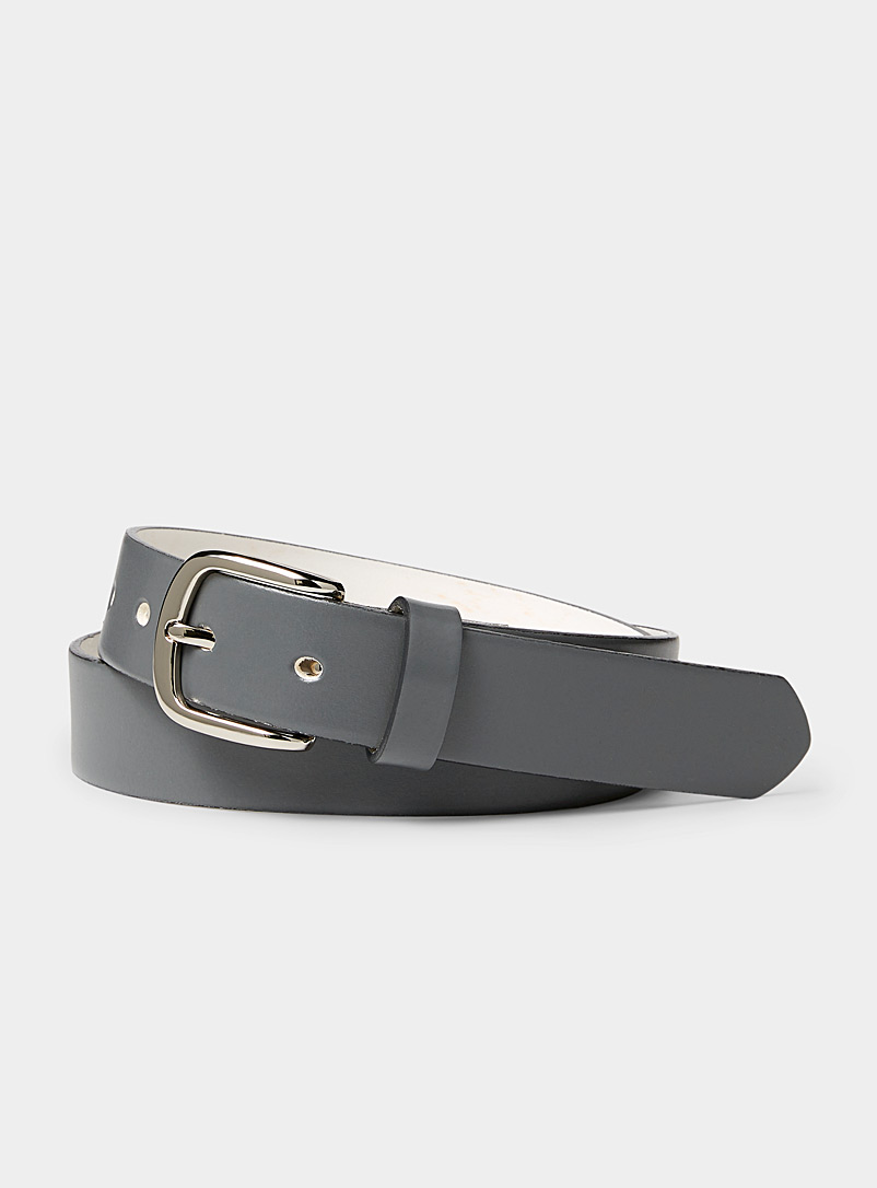 Simons Grey Essential leather belt for women