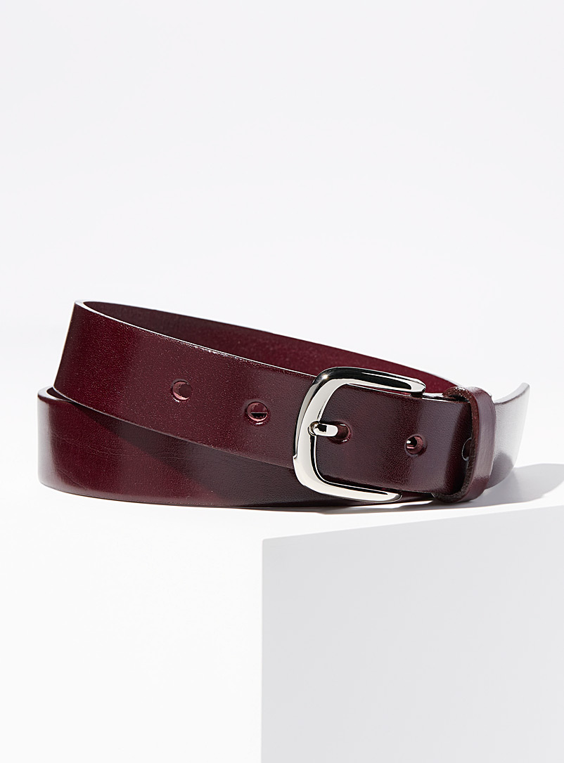 Simons Bright Red Essential leather belt for women