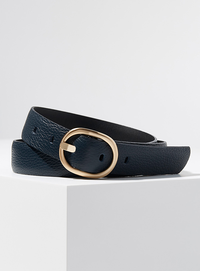 Simons Marine Blue Gold oval-buckle belt for women