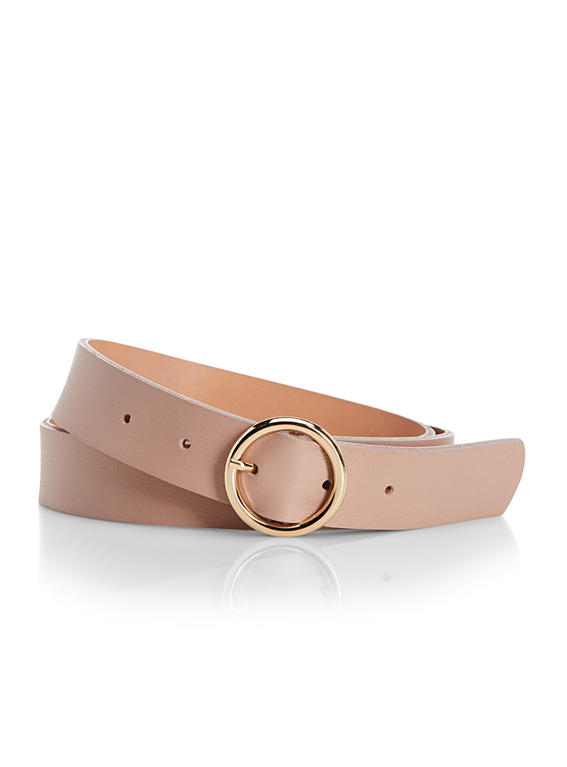 Simons Ruby Red Round-buckle belt for women