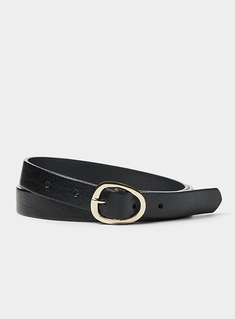 Organic oval-buckle slim belt, Simons