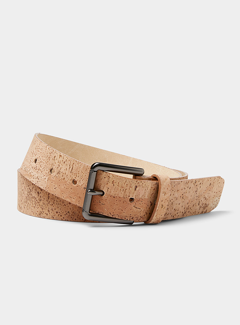 Le 31 Sand Textured cork belt for men