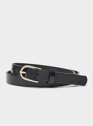 La fine ceinture cuir textur&eacute; lustr&eacute;