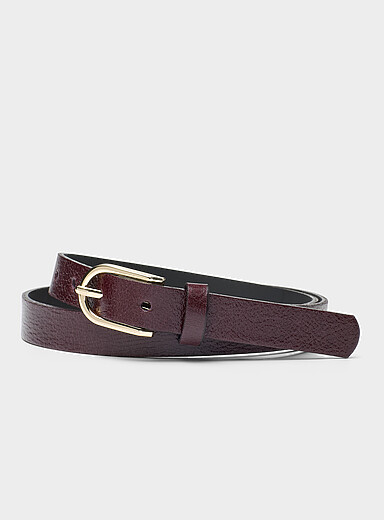 La fine ceinture cuir textur&eacute; lustr&eacute;