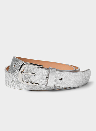 La ceinture cuir m&eacute;tallique boucle D