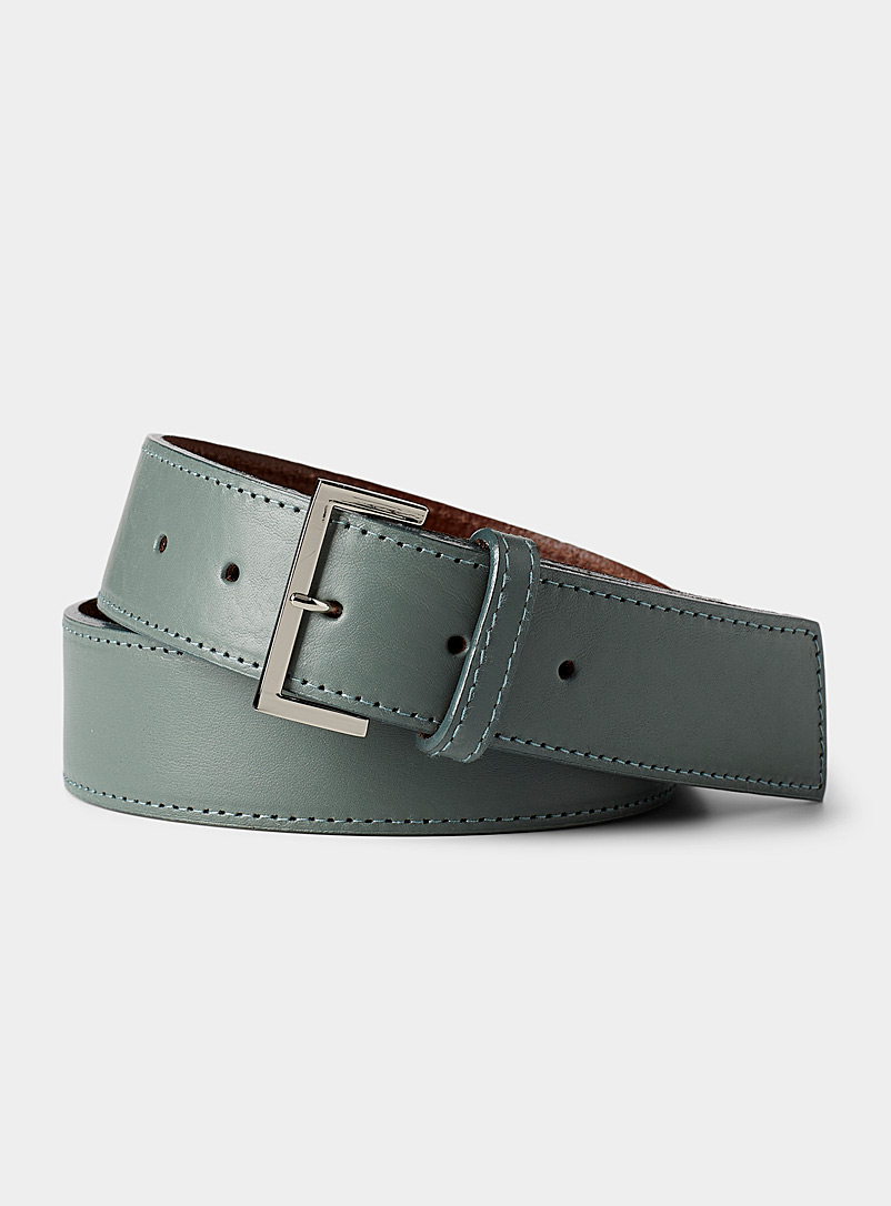 Simons Kelly Green Narrow buckle leather belt for women