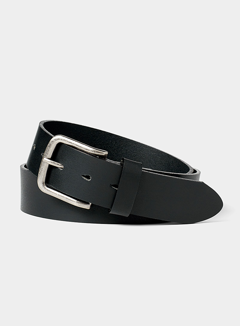 Le 31 Black Wide genuine leather belt for men