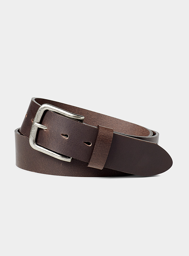 Wide genuine leather belt