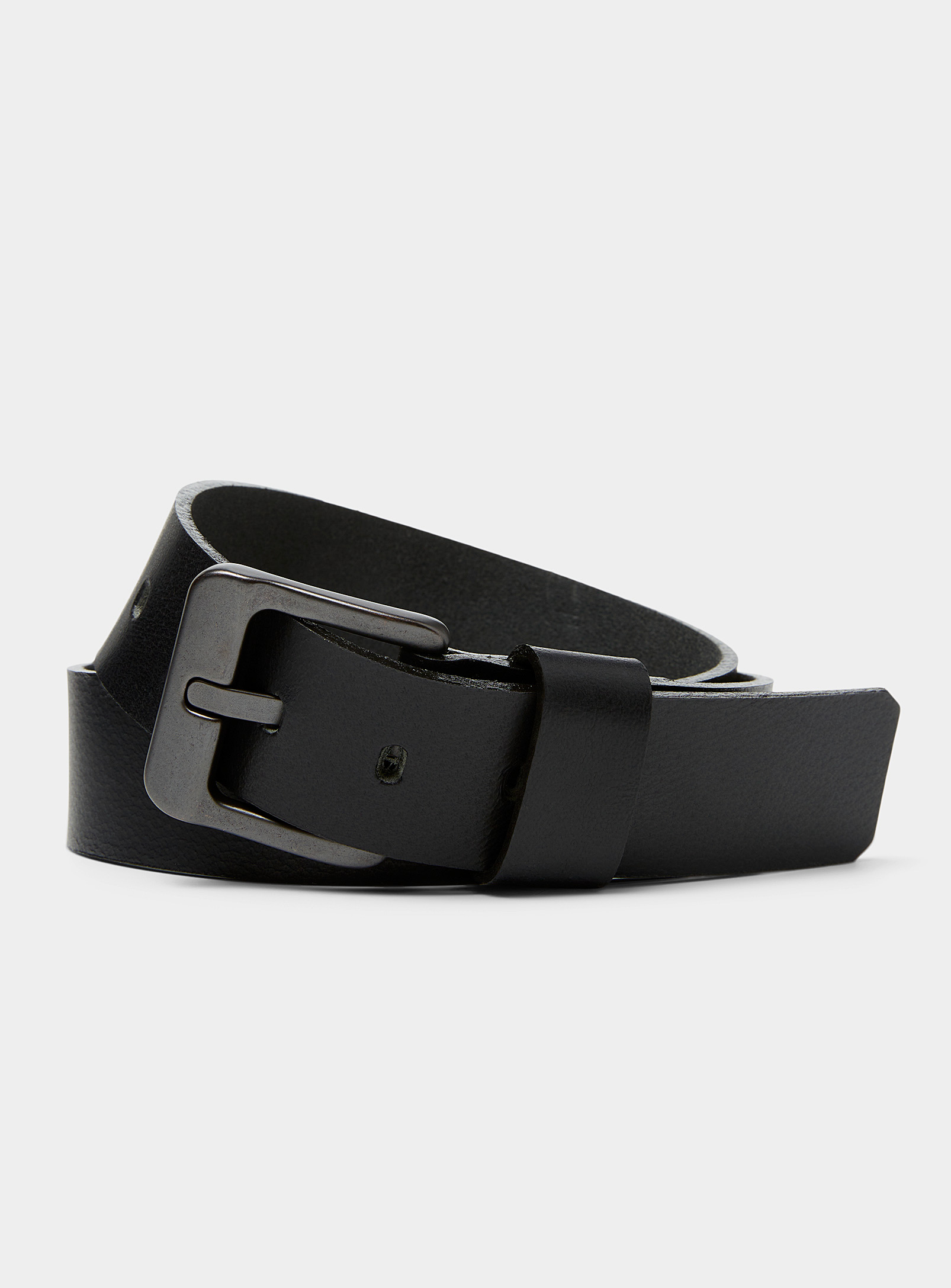 Djab Vintage Buckle Leather Belt In Black
