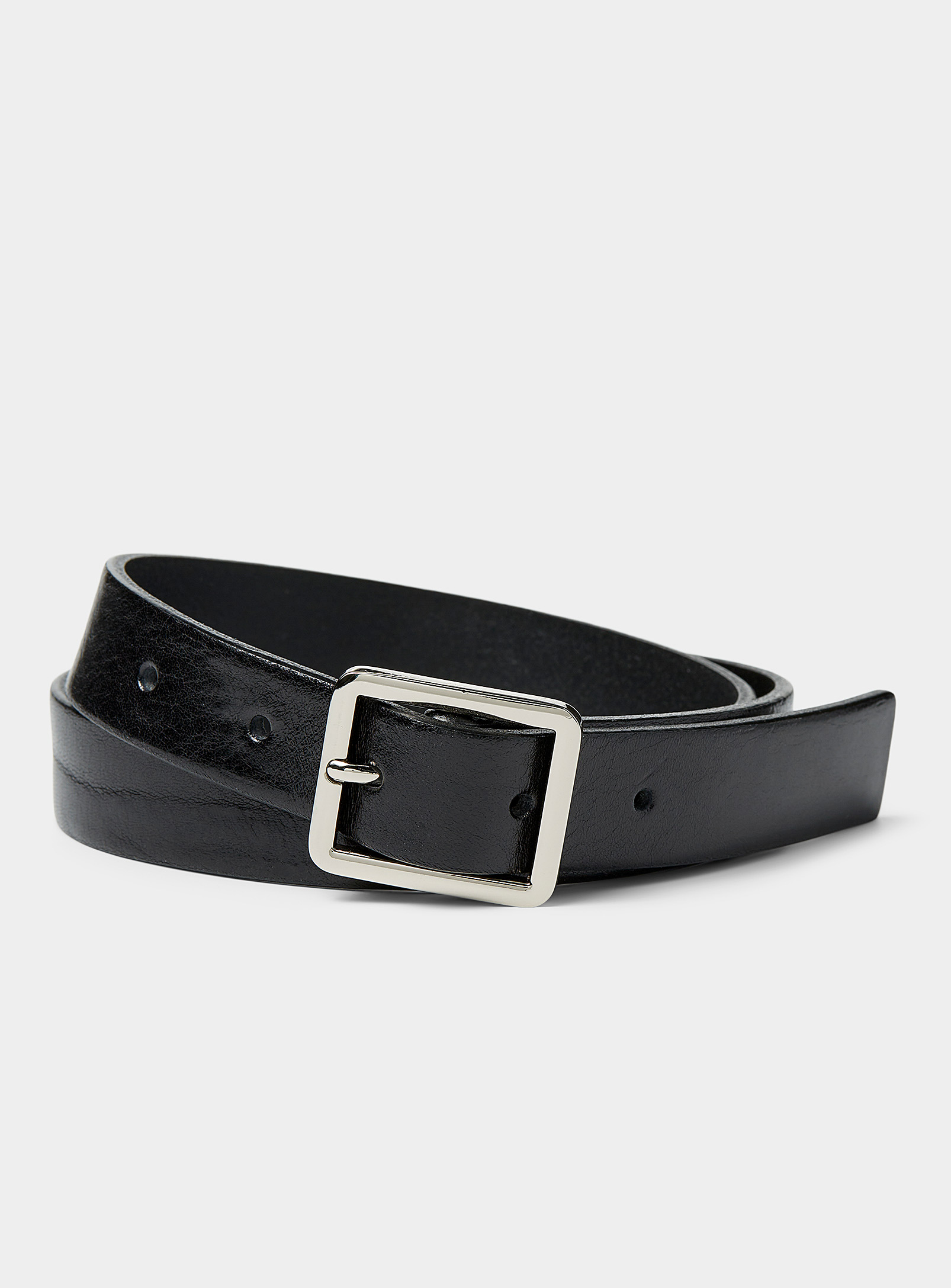 Simon's Rectangular Buckle Belt In Black