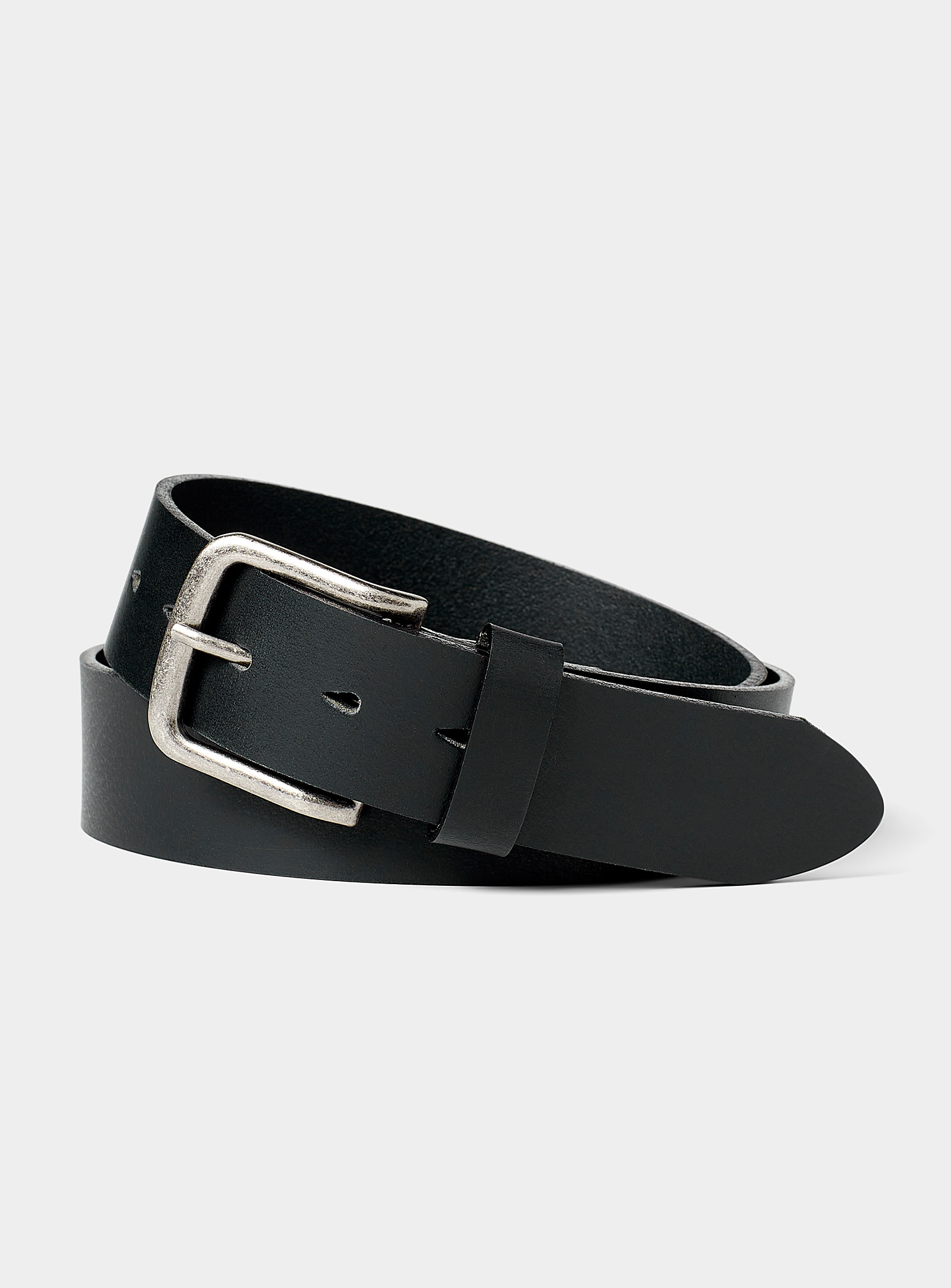 Le 31 Wide Genuine Leather Belt In Black