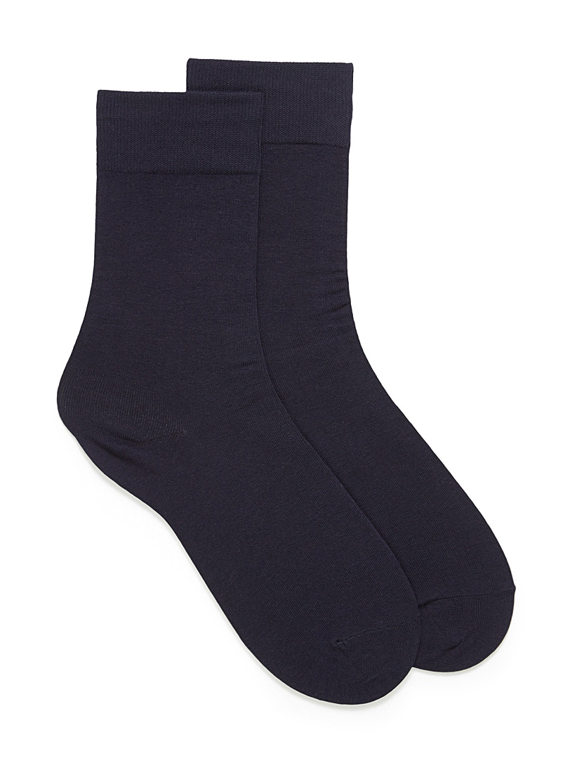Le 31 Marine Blue Solid sock 2-pack Smaller size for men