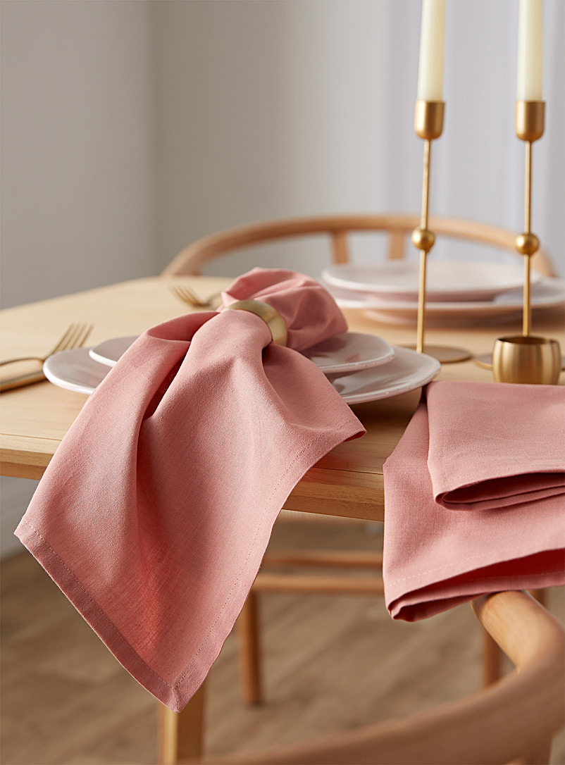 Simons Maison: Les serviettes de table coton bio roses Ensemble de 2 Vieux rose