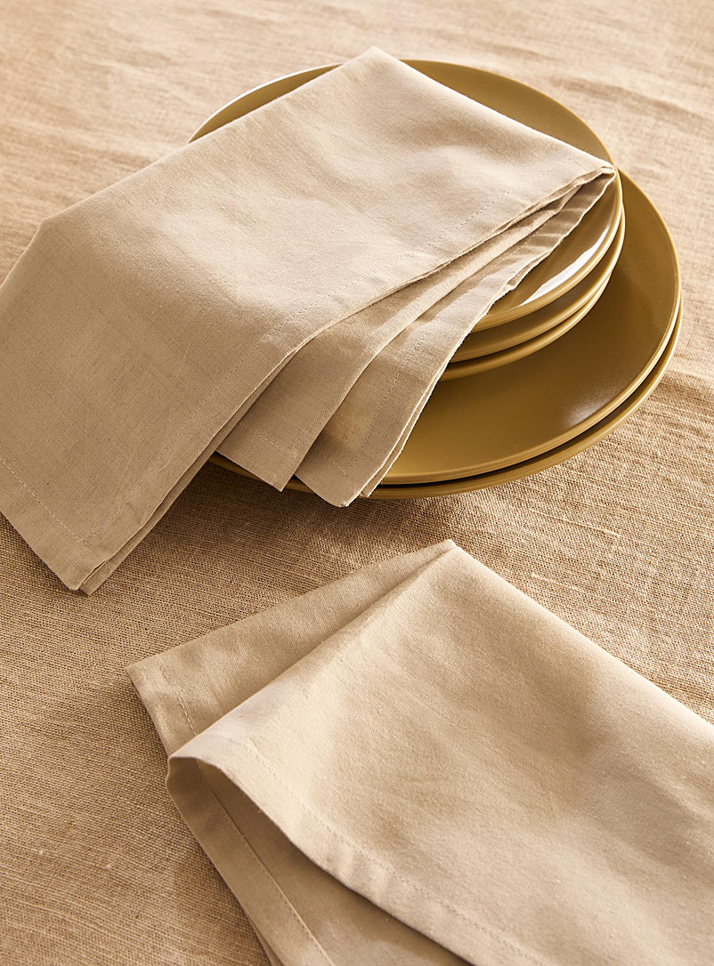 Simons Maison beige-grey Sandy beige organic cotton napkins Set of 2