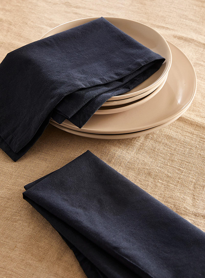 Les serviettes de table bleu nuit Ensemble de 2, Simons Maison, Serviettes  de table en tissu, Salle à manger