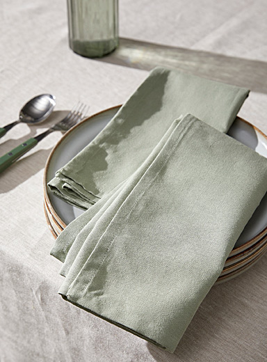 Les serviettes de table monochromes Ensemble de 2