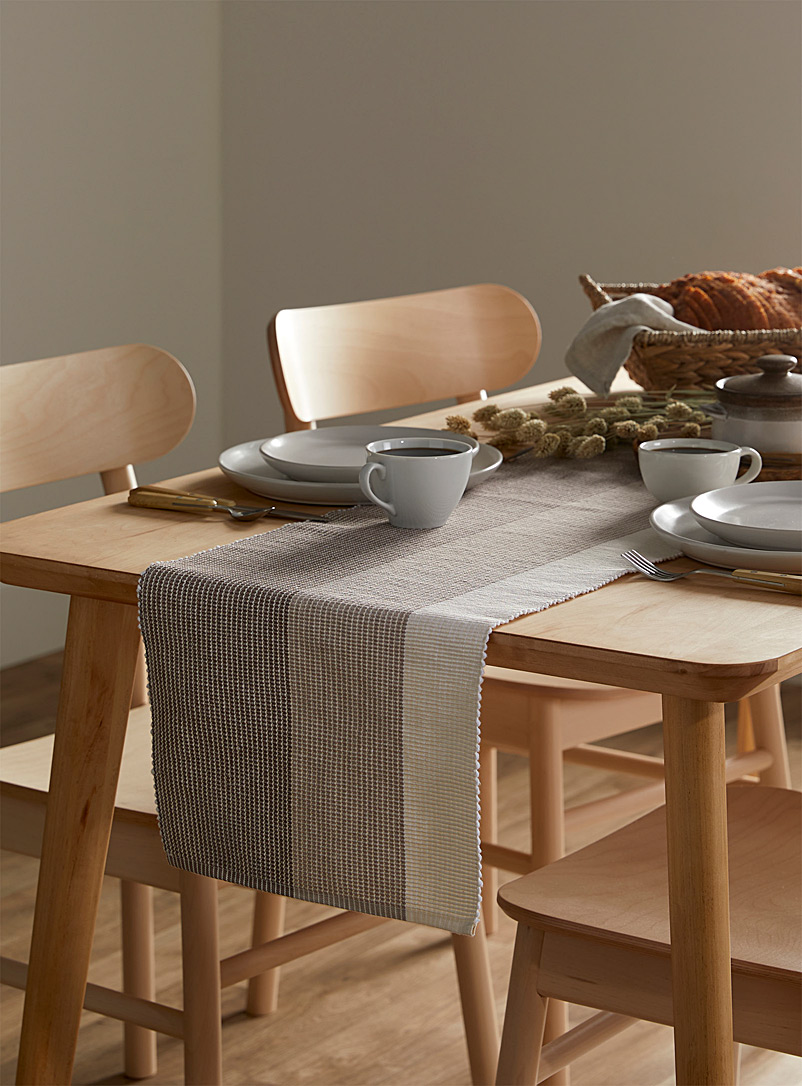 Simons Maison Assorted Herringbone striped organic cotton table runner See available sizes