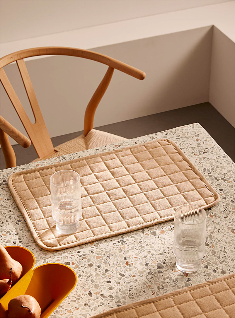 Simons Maison Sand Beige taupe waffled placemat