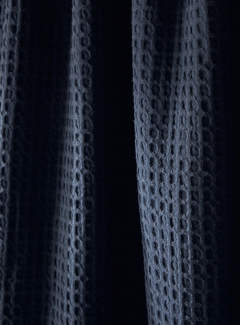 Simons Maison Navy/Midnight Blue Waffled texture shower curtain