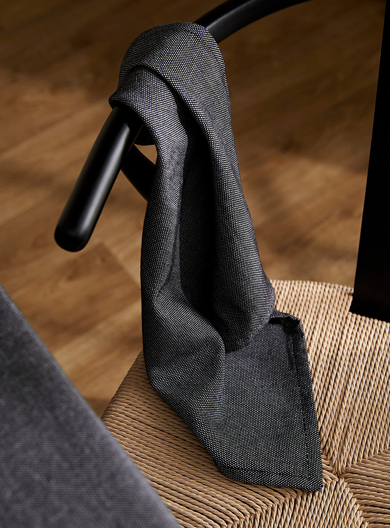 Simons Maison: La serviette de table coton recyclé chambray noir Noir