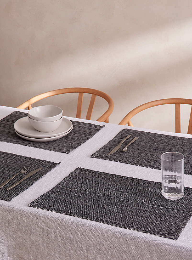 Simons Maison Black Chambray recycled fibre placemats Set of 4