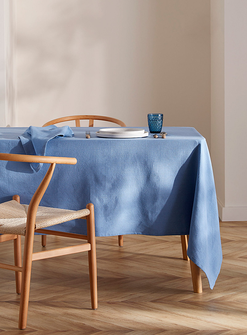 Simons Maison Baby Blue Serenity blue recycled cotton tablecloth
