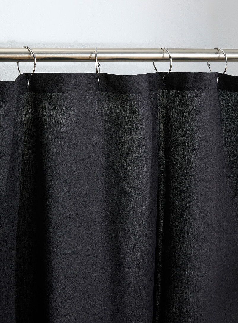 Rideau De Douche SPWIY Ombré Noir/gris – Tissu Lin Texturé 180x180cm – 12 Crochets, Imperméable