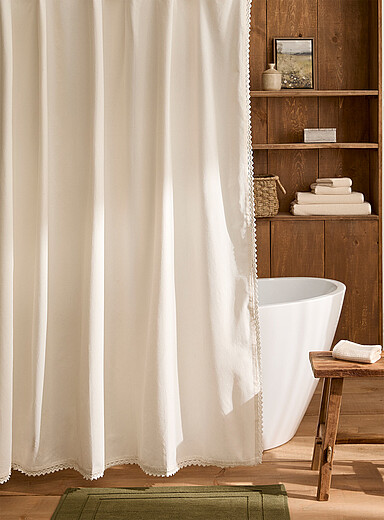 Lace frame shower curtain