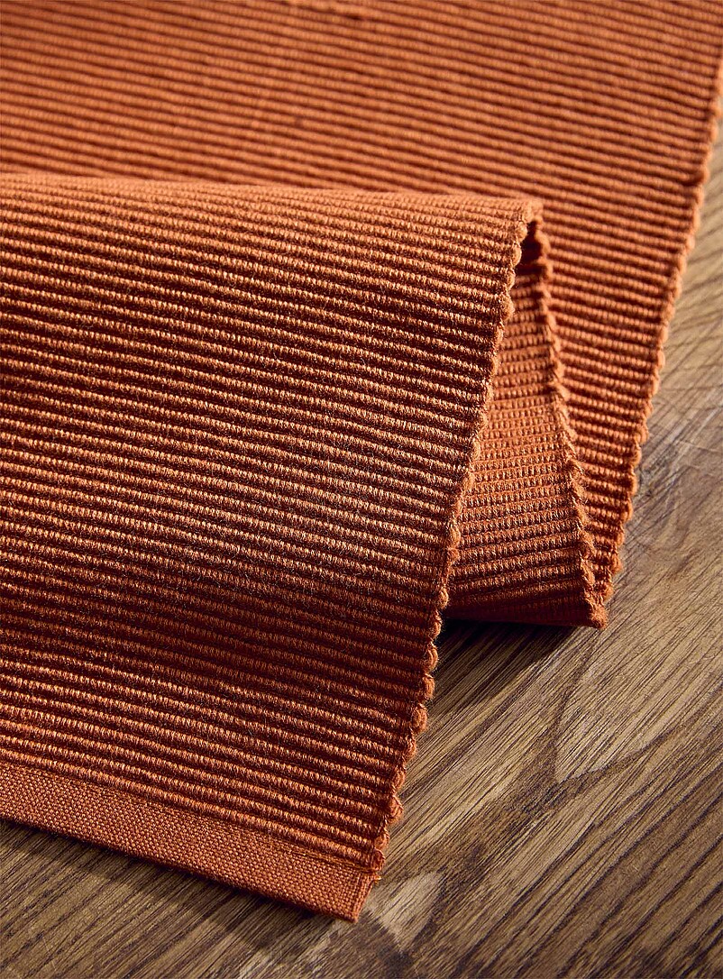 Simons Maison: Le napperon fines rainures Cuivre - Rouille