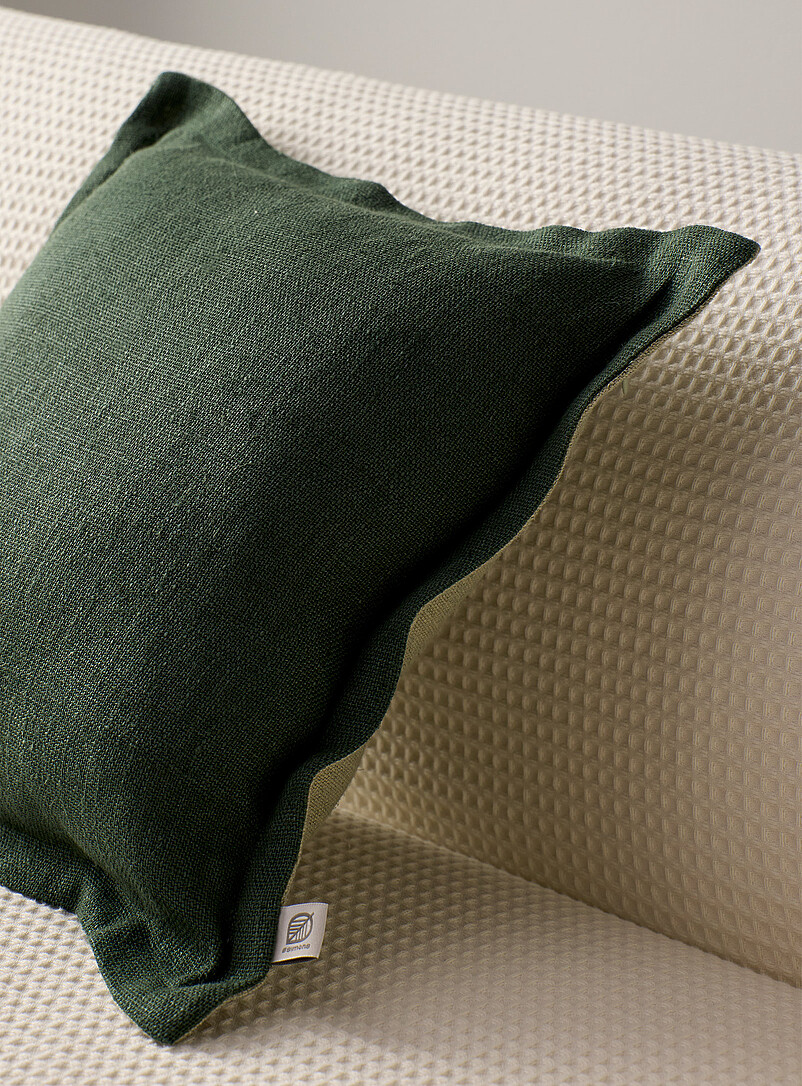 Simons Maison: Le coussin d&eacute;houssable &agrave; volant pur lin 45 x 45 cm Sable