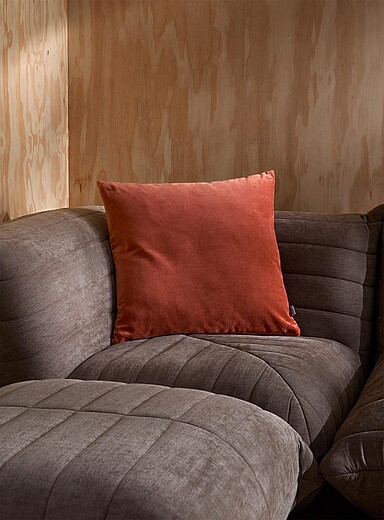 Simons Maison: Le coussin d&eacute;houssable doux velours de coton 50 x 50 cm Blanc cass&eacute;