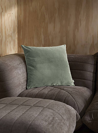 Simons Maison: Le coussin d&eacute;houssable doux velours de coton 50 x 50 cm Blanc cass&eacute;
