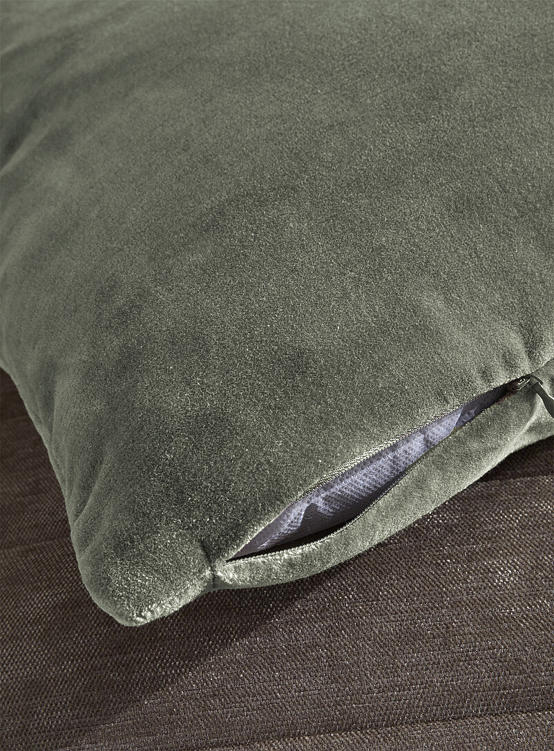 Simons Maison: Le coussin d&eacute;houssable doux velours de coton 50 x 50 cm Blanc cass&eacute;