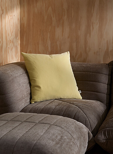 Simons Maison: Le coussin d&eacute;houssable doux velours de coton 50 x 50 cm Blanc cass&eacute;