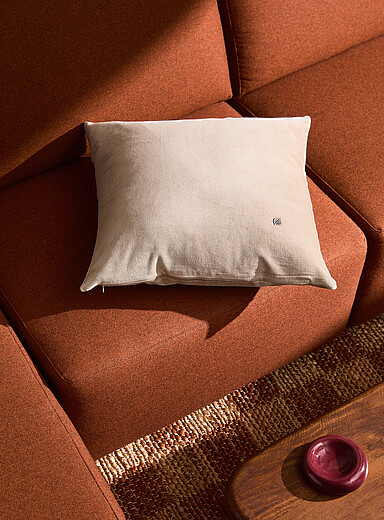 Le coussin d&eacute;houssable doux velours de coton 50 x 50 cm