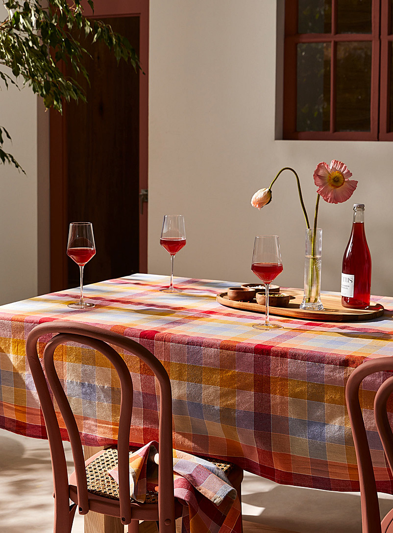Simons Maison Assorted Sweet checkered recycled cotton tablecloth