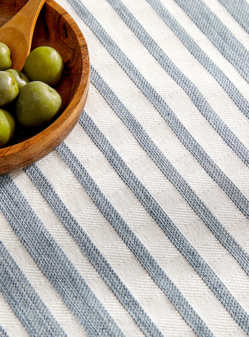 Simons Maison Patterned White Ocean stripes tablecloth