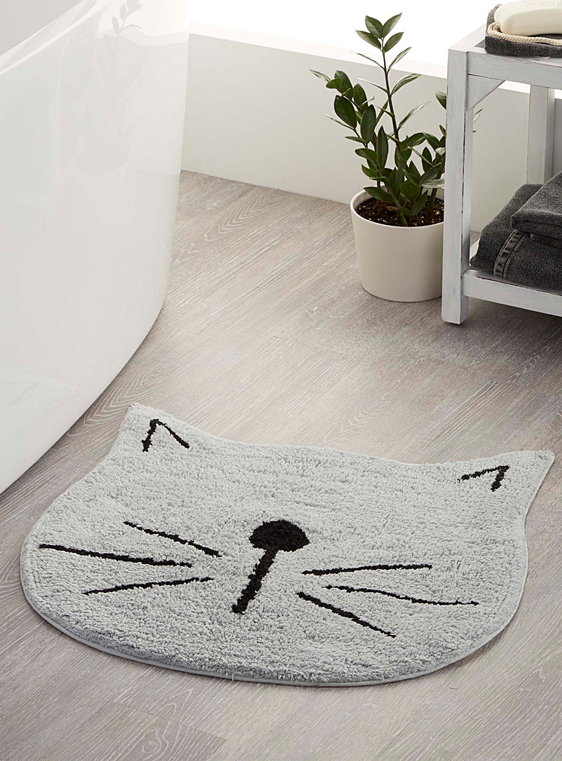 Simons Maison: Le tapis de bain doux chaton 60 cm de diamètre Gris pâle
