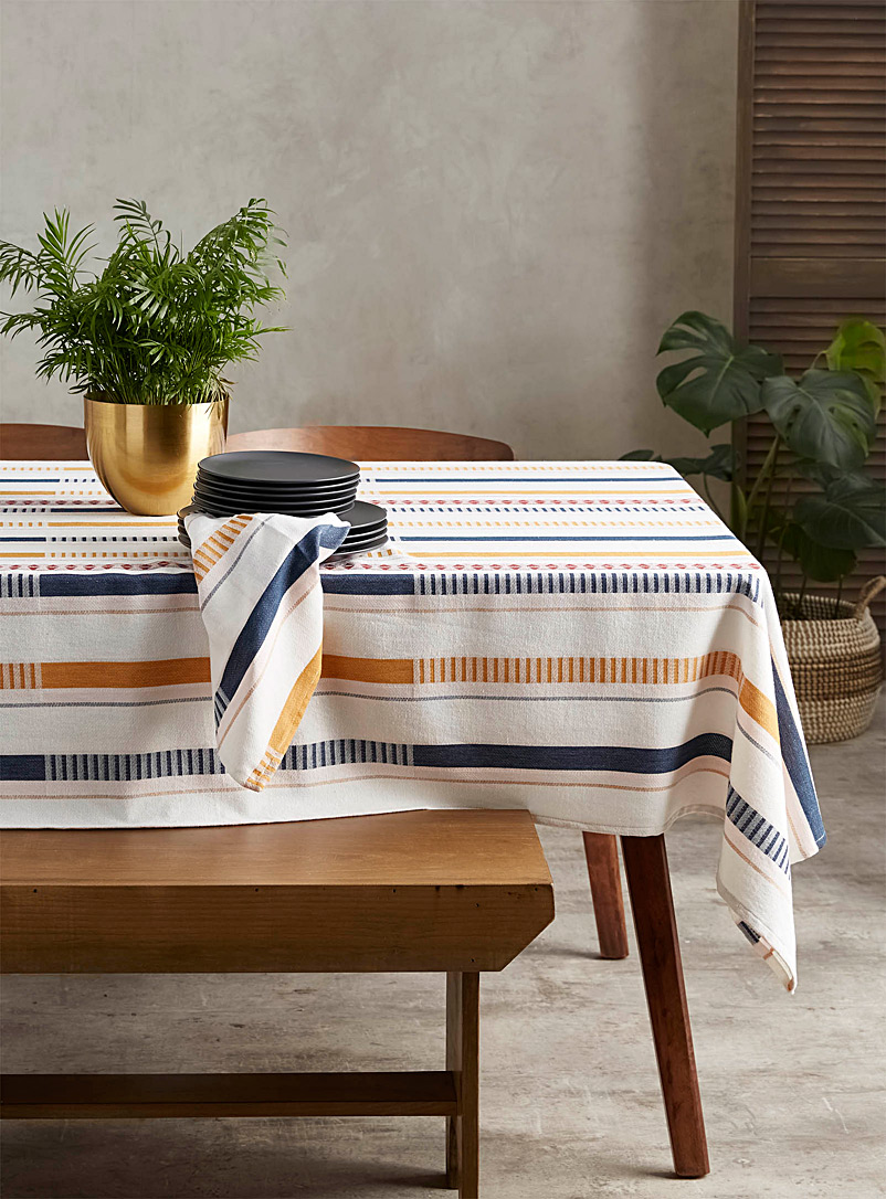 Simons Maison Assorted Creative stripe woven cotton tablecloth