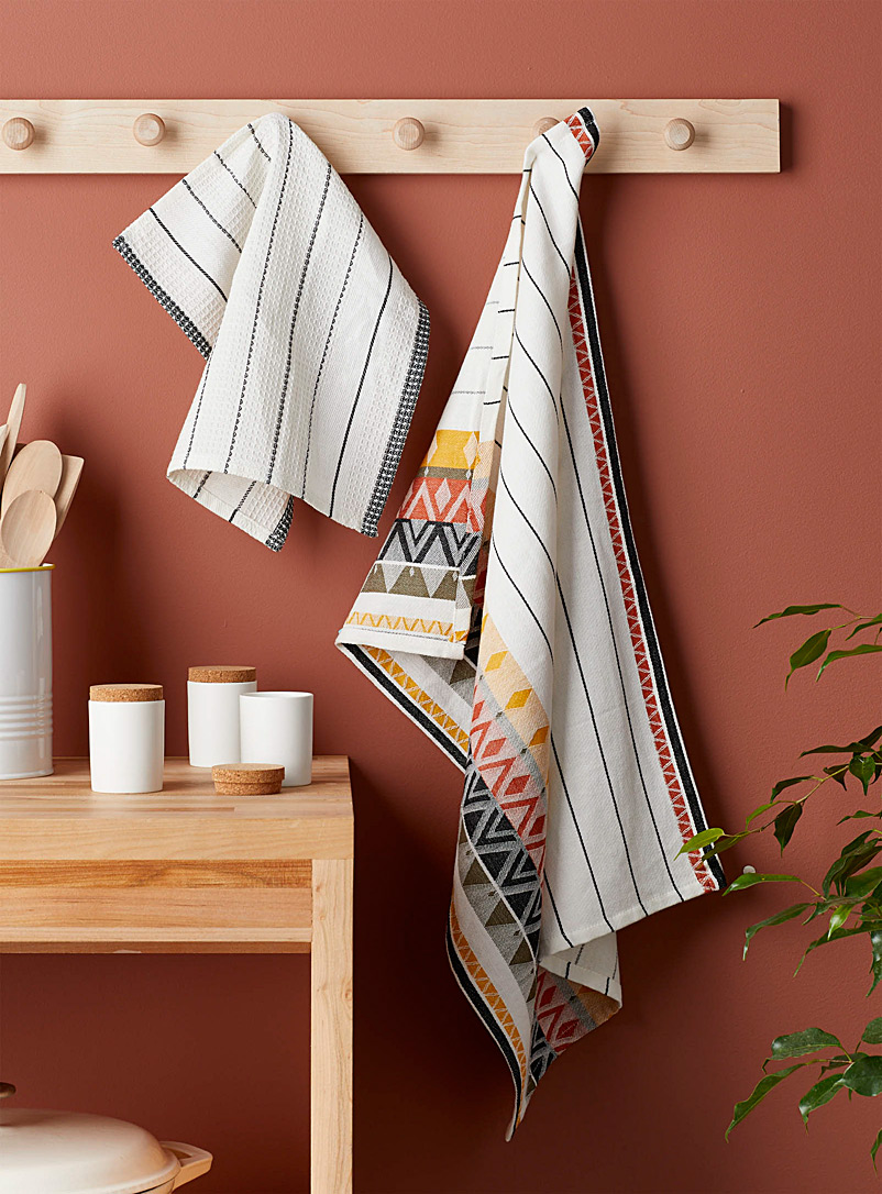 Simons Maison Assorted Ankara jacquard organic cotton tea towels