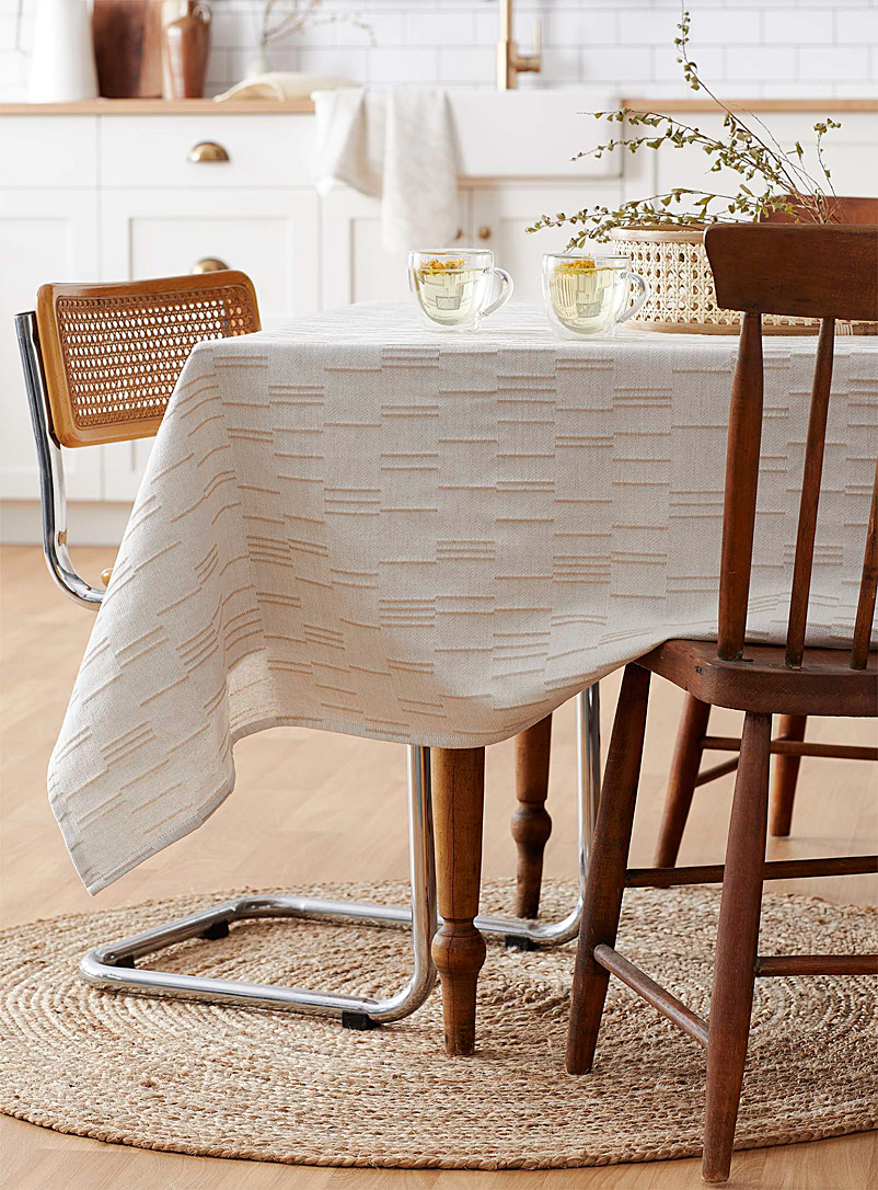 Simons Maison Ecru/Linen Luminous organic cotton tablecloth