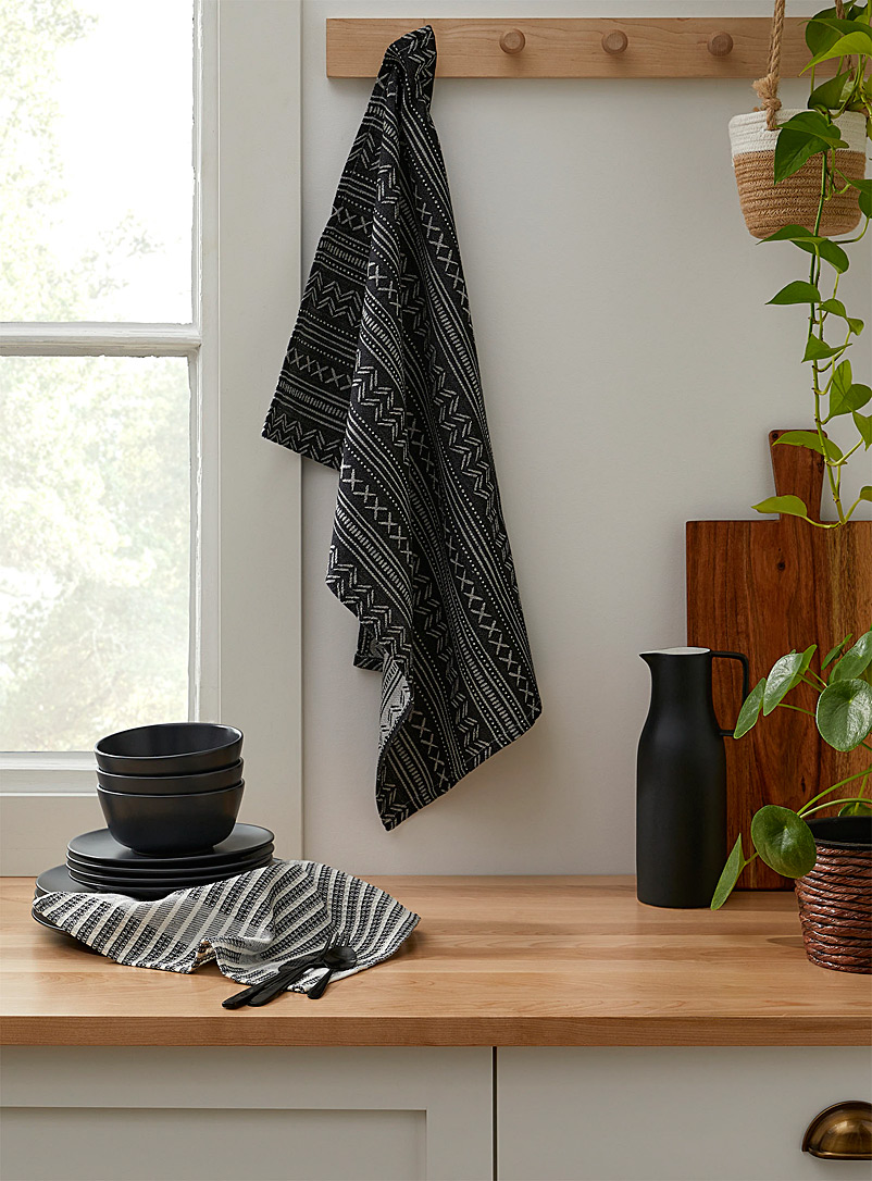 Simons Maison Assorted Nomadic stripe organic cotton tea towels
