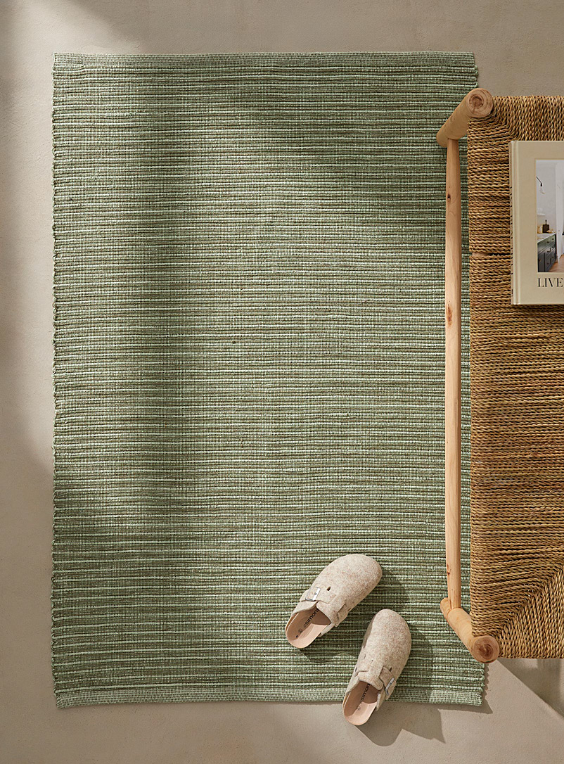 Simons Maison: Le petit tapis relief coton recyclé Voir nos formats offerts Vert à motifs