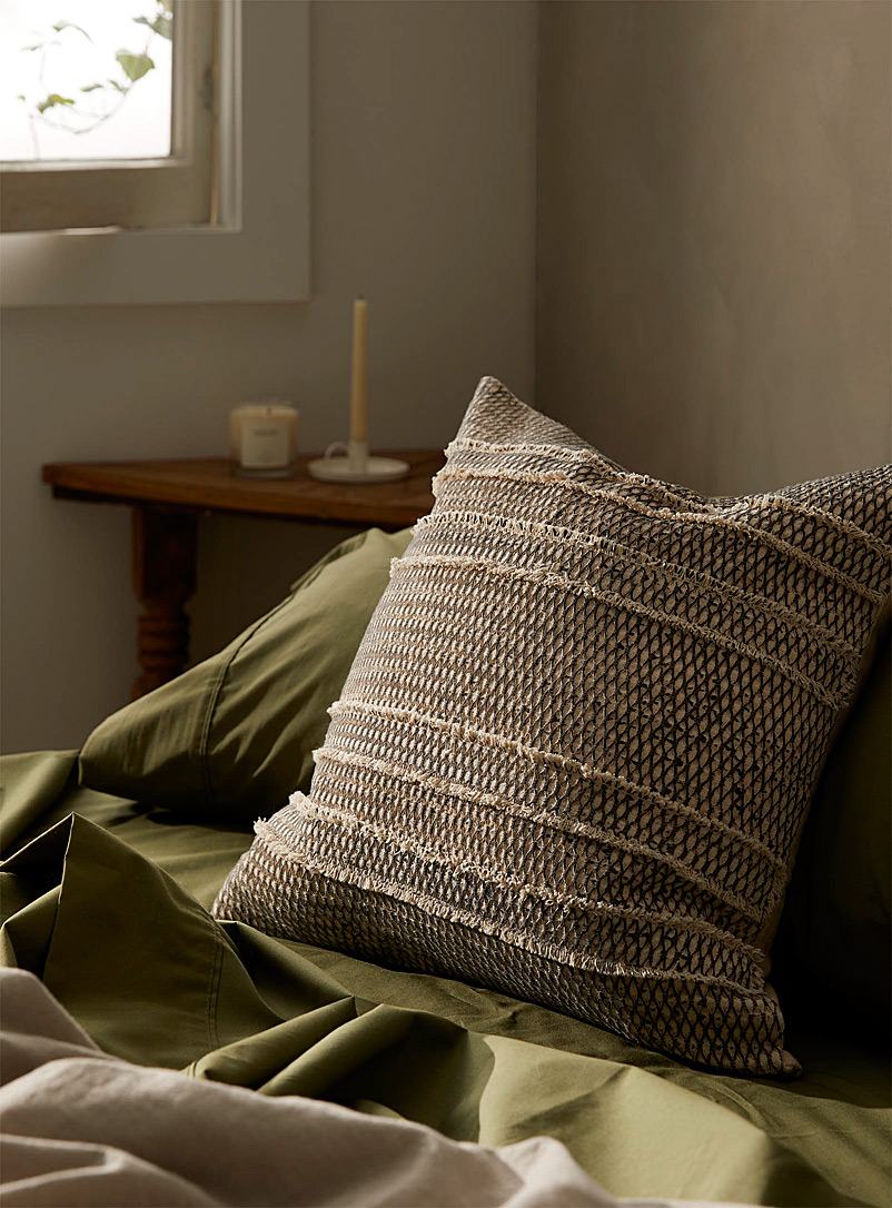 Simons Maison Grey Embossed trellis cushion 45 x 45 cm