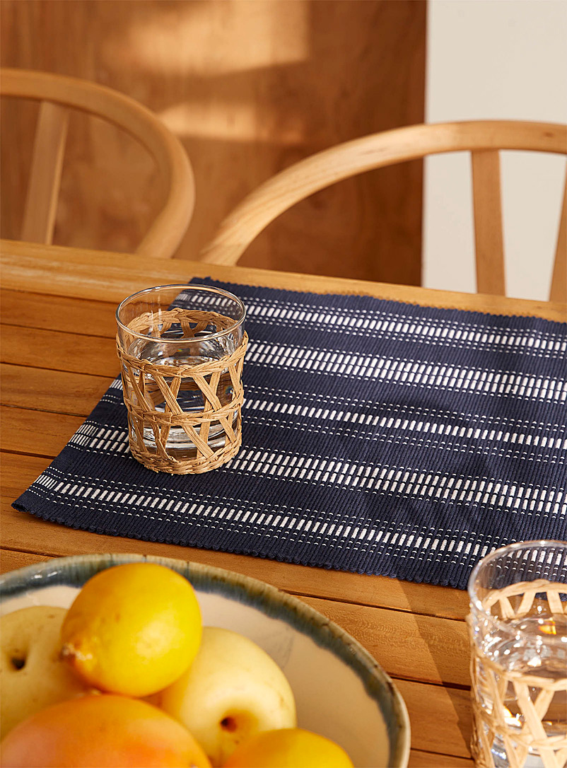 Simons Maison Marine Blue Shibori stripes organic cotton placemat
